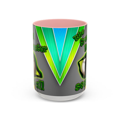 green monster - Accent Mug (rainbow split)