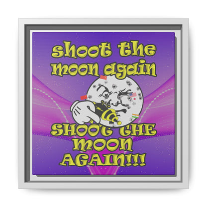 shoot the moon again - framed canvas art (purple-pink wave)