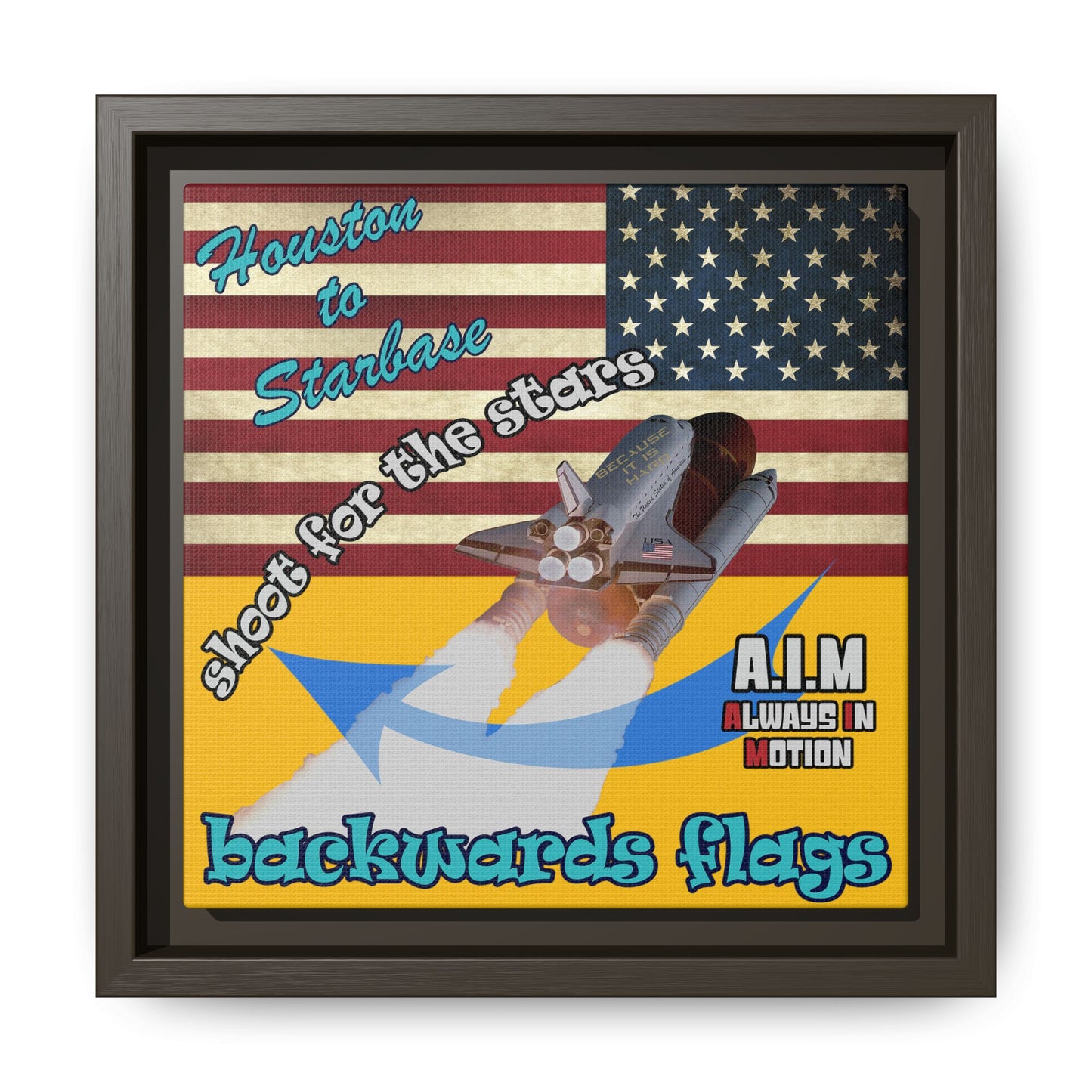 shoot for the stars - framed canvas art (yellow)