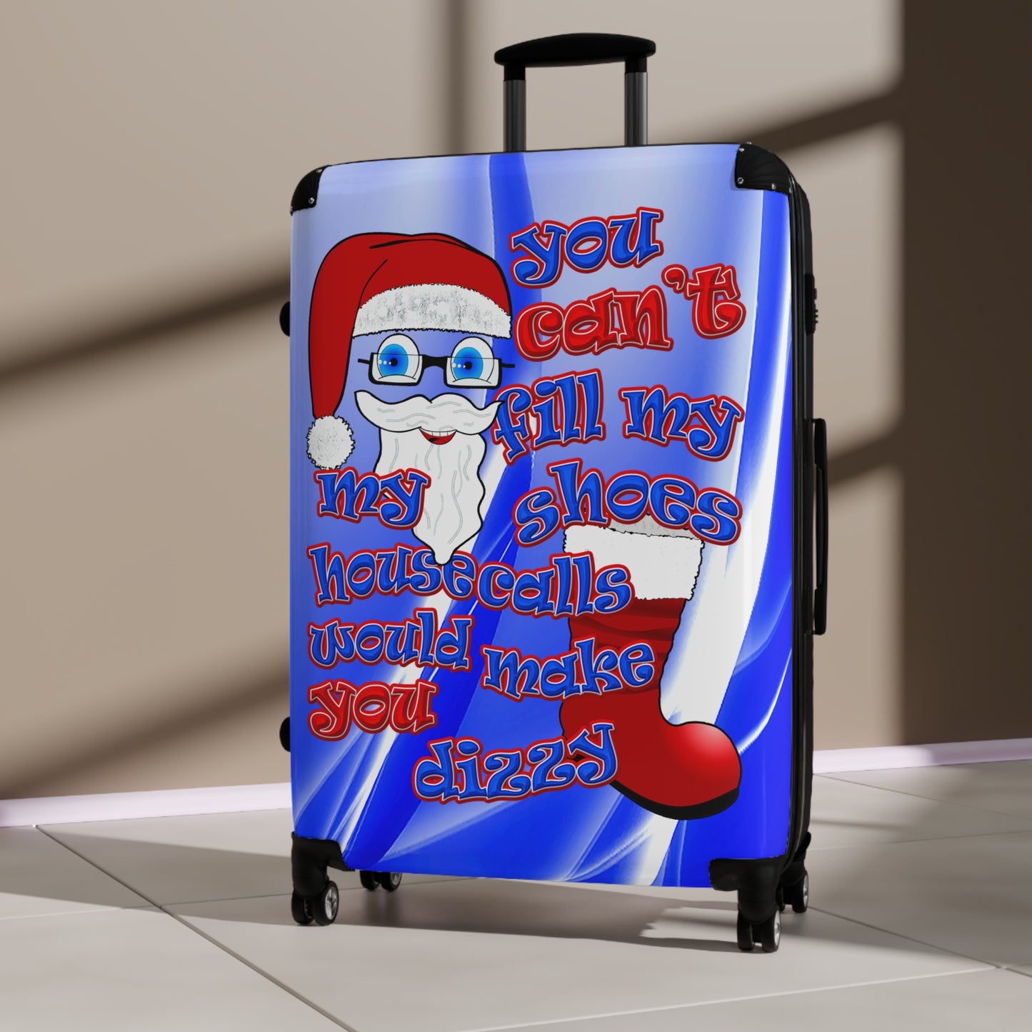 santa's shoes - Suitcase (blue-white wave)