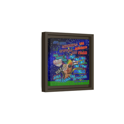 drop the beat - framed canvas art ('snoops' background)