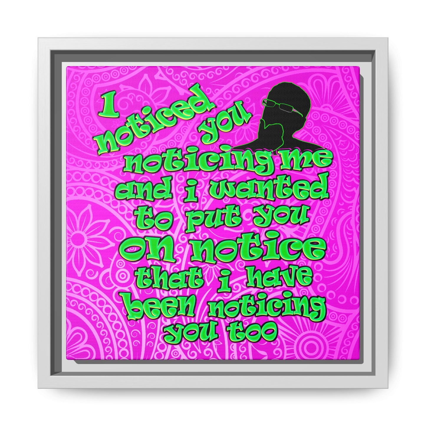 noticed you noticing - framed canvas art (pink swirl)