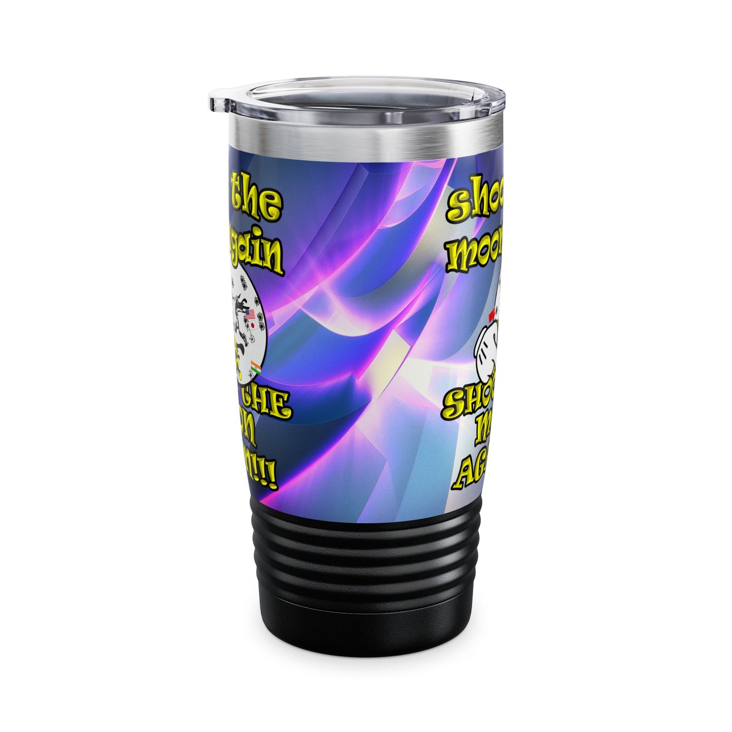 shoot the moon again - Ringneck Tumbler, 20oz (grey-pink wave)