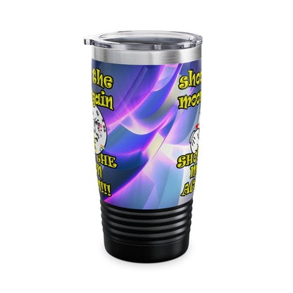 shoot the moon again - Ringneck Tumbler, 20oz (grey-pink wave)