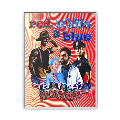 rw&b lives matter - framed canvas art (yellow-orange wave)
