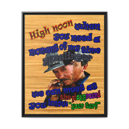 high noon - framed canvas art (butterscotch wood finish)