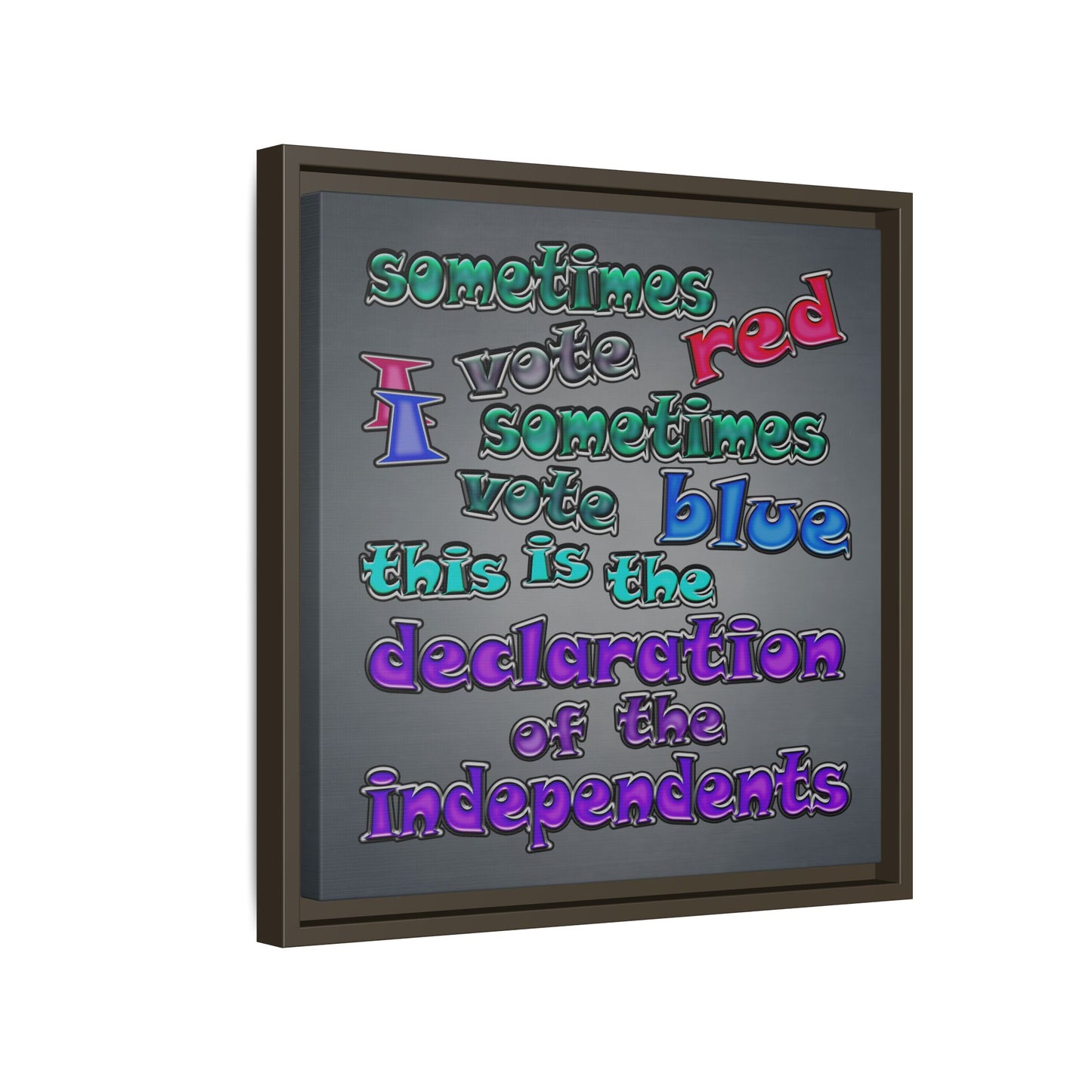 declaration of the independents - framed canvas art (grey-light grey)