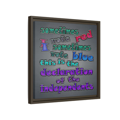 declaration of the independents - framed canvas art (grey-light grey)