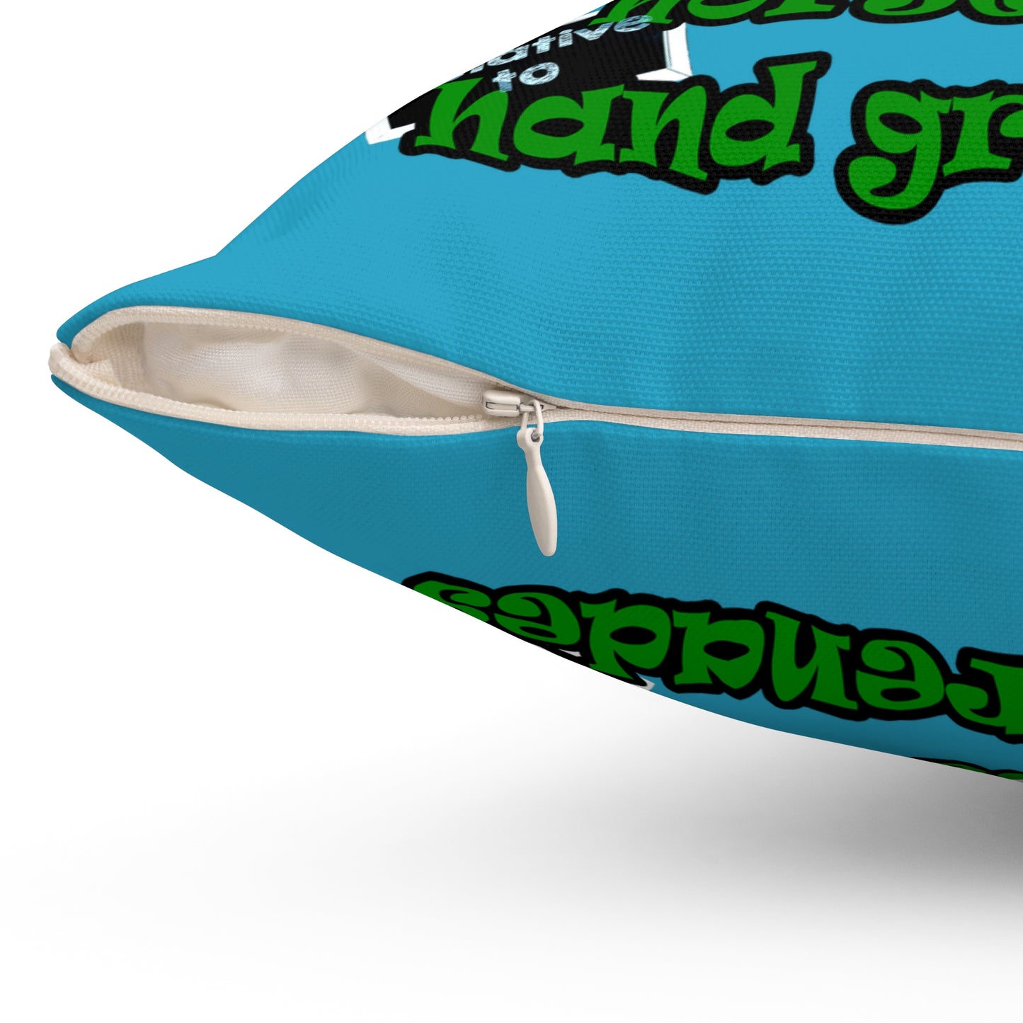 my luck - Spun Polyester Square Pillow - (turquoise)