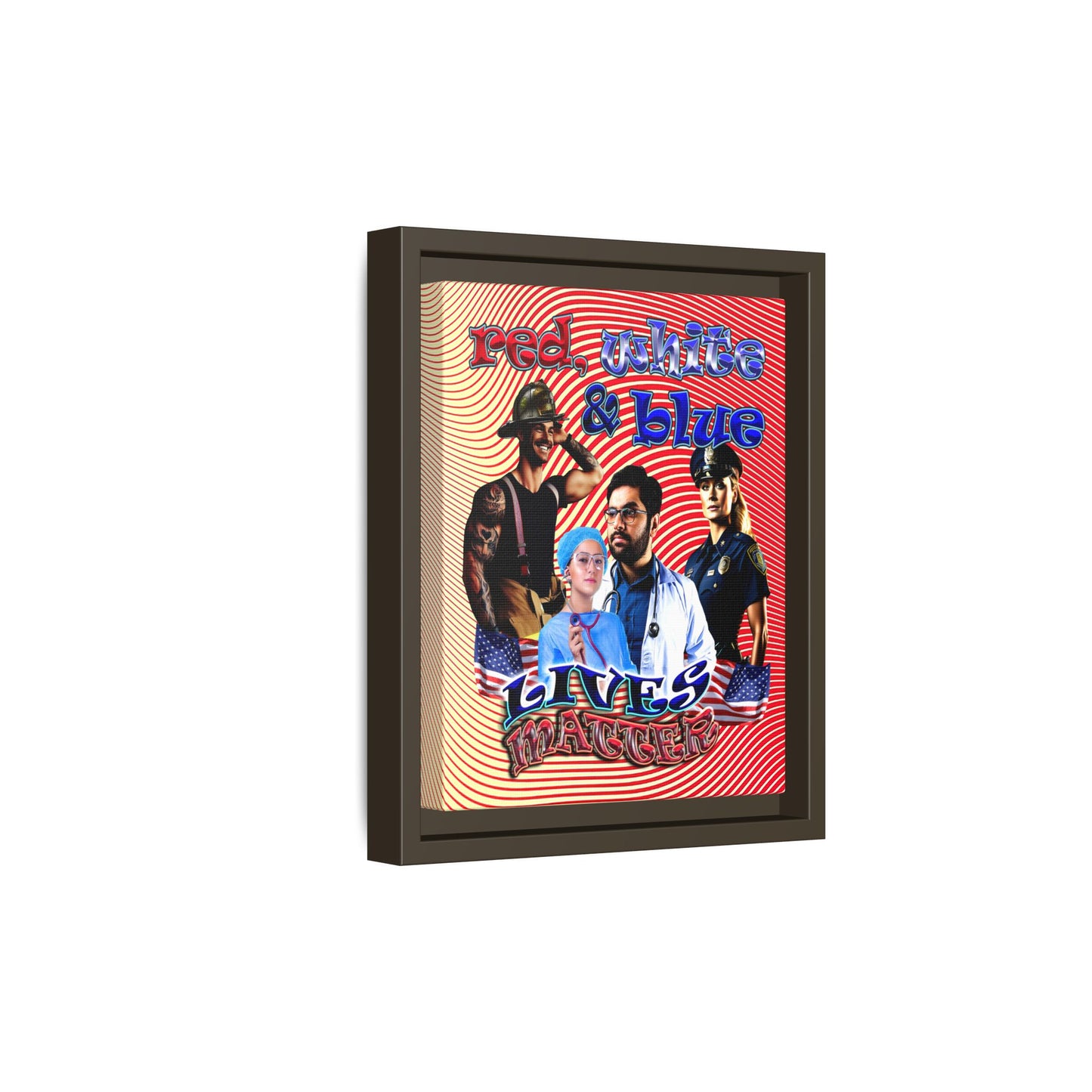 rw&b lives matter - framed canvas art (yellow-orange wave)