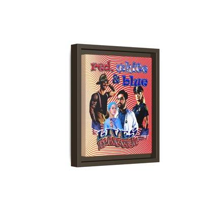 rw&b lives matter - framed canvas art (yellow-orange wave)