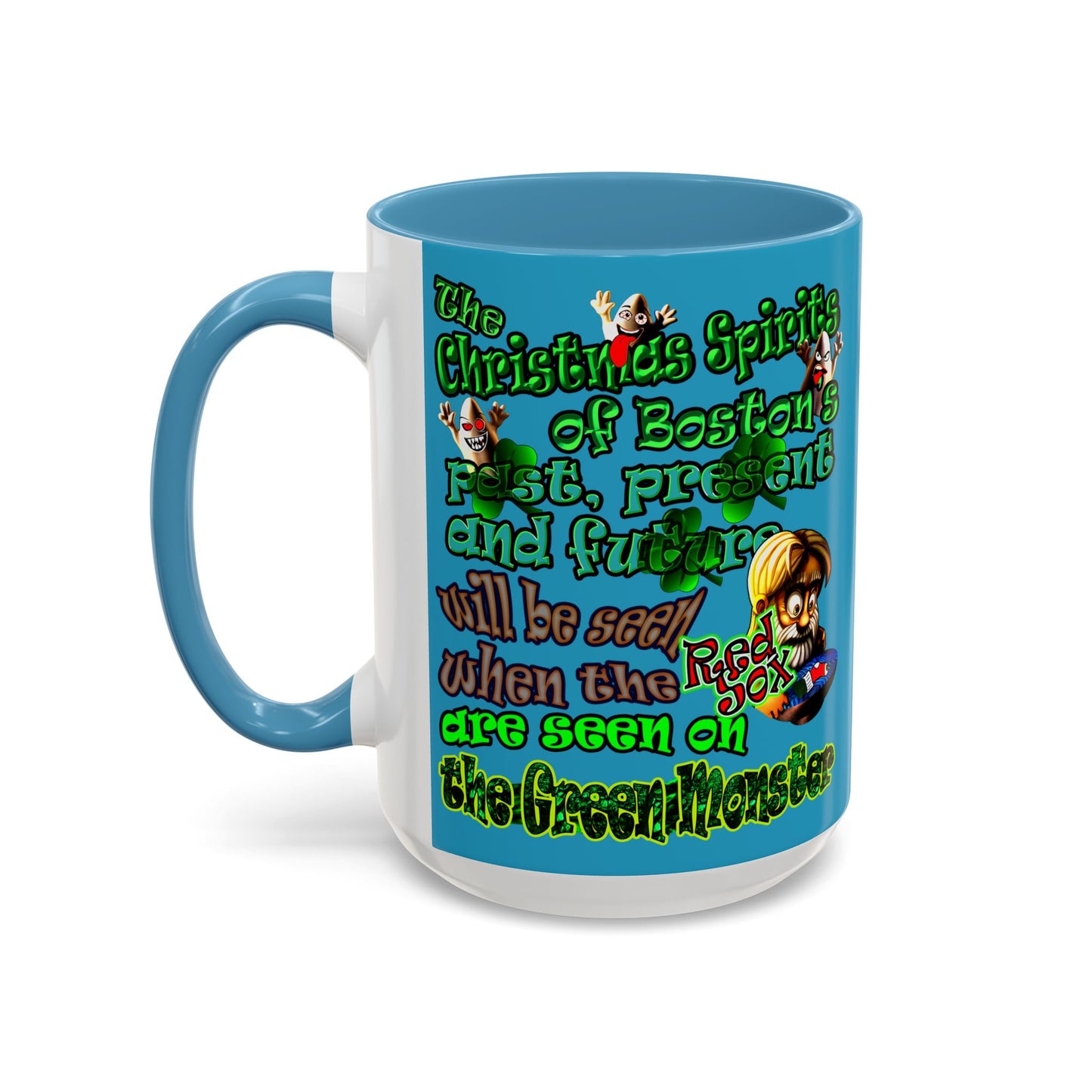 christmas spirits of boston - Accent Mug (turquoise)