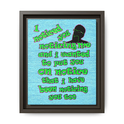 noticed you noticing - framed canvas art (faded blue)