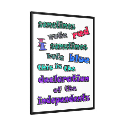 declaration of the independents - framed canvas art (white)