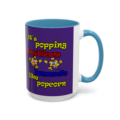 popping like popcorn - Accent Mug (purple)