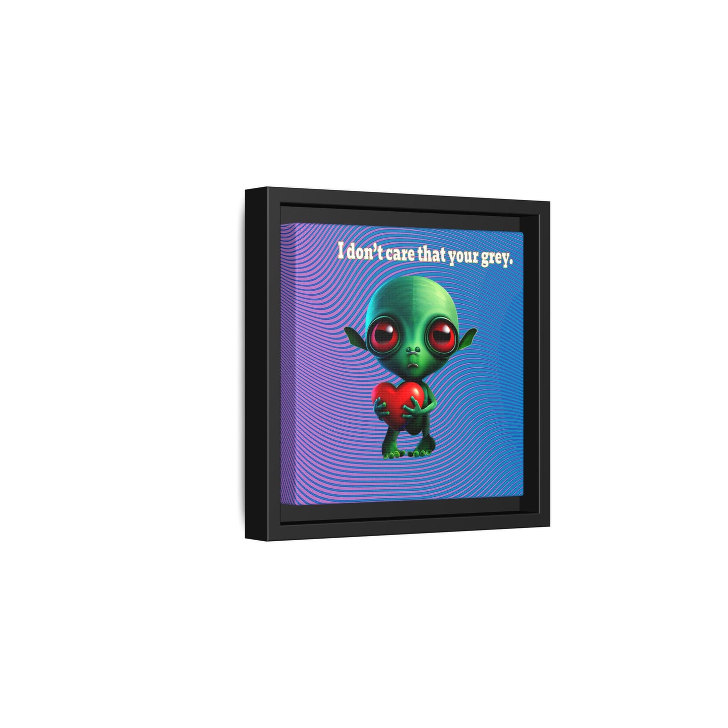 I don't care that your grey - framed canvas art (light blue-purple wave)