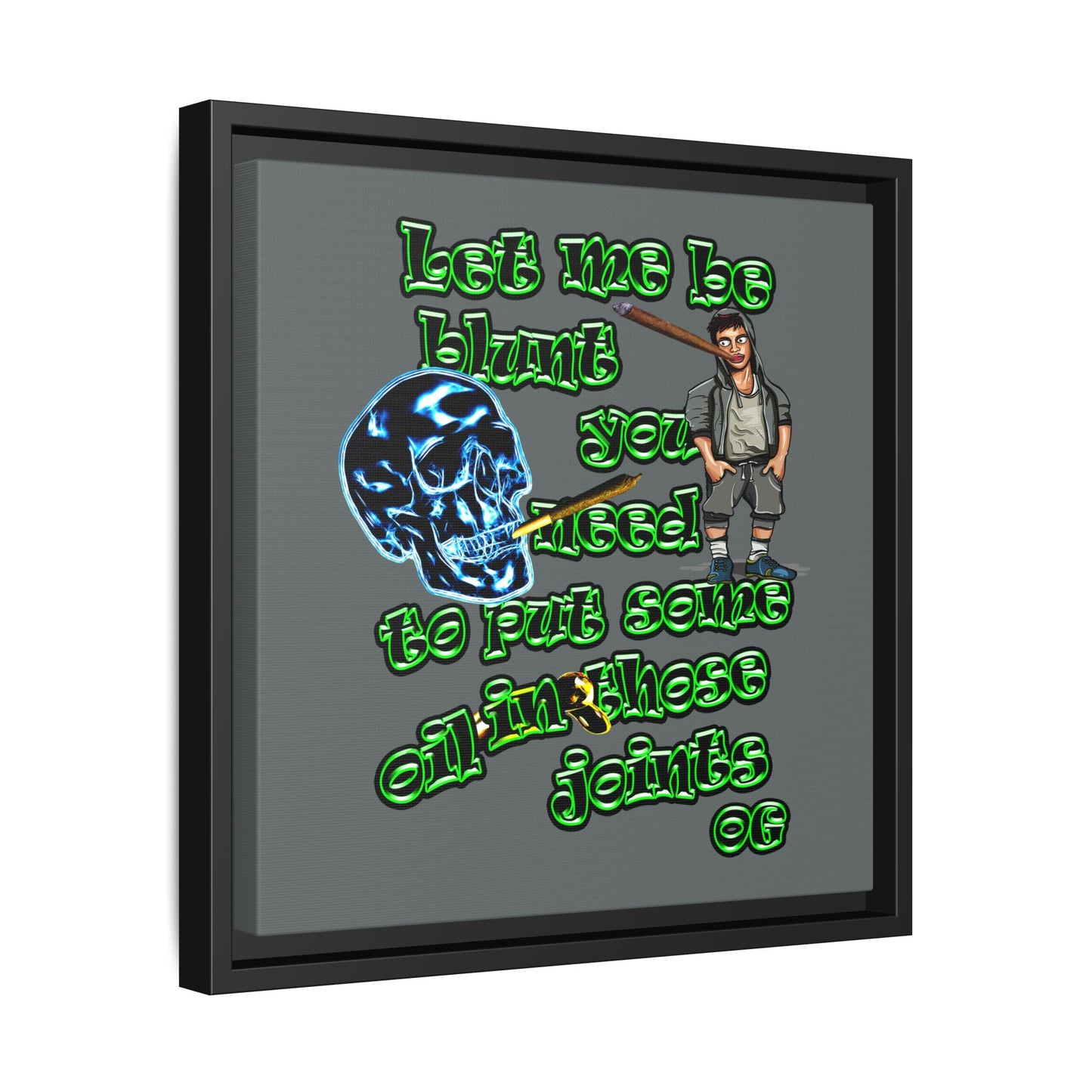 og - framed canvas art (dark grey)