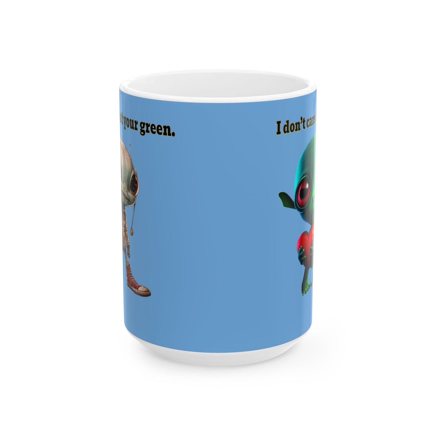I don't care that your grey - White Mug (light blue)