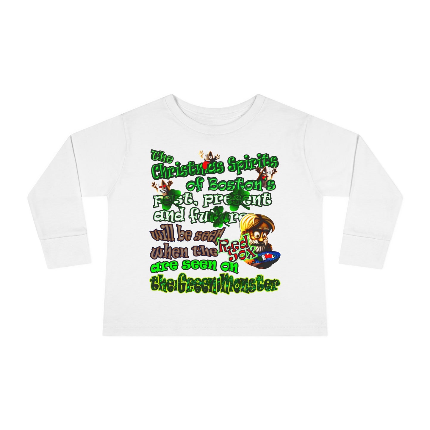 christmas spirits of boston - Toddler Long Sleeve Tee