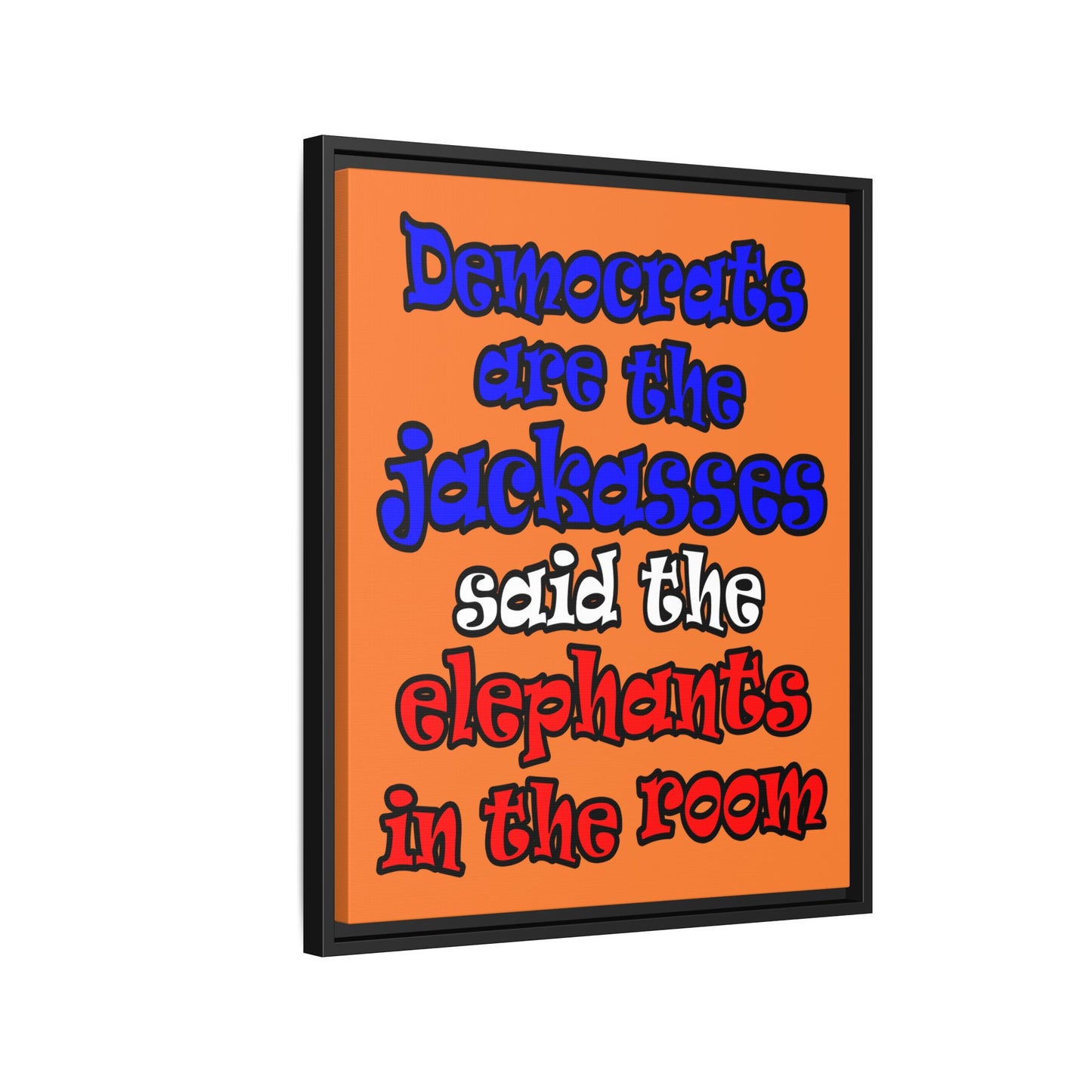 donkeys and elephants - framed canvas art (crusta)