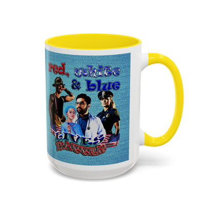 rw&b lives matter - Accent Mug (faded blue)