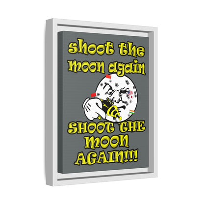 shoot the moon again - framed canvas art (dark grey)