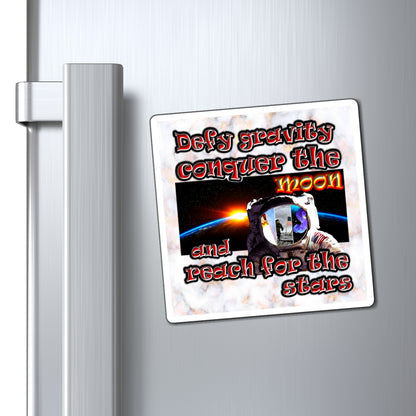 defy conquer reach - Magnets - (white marble)