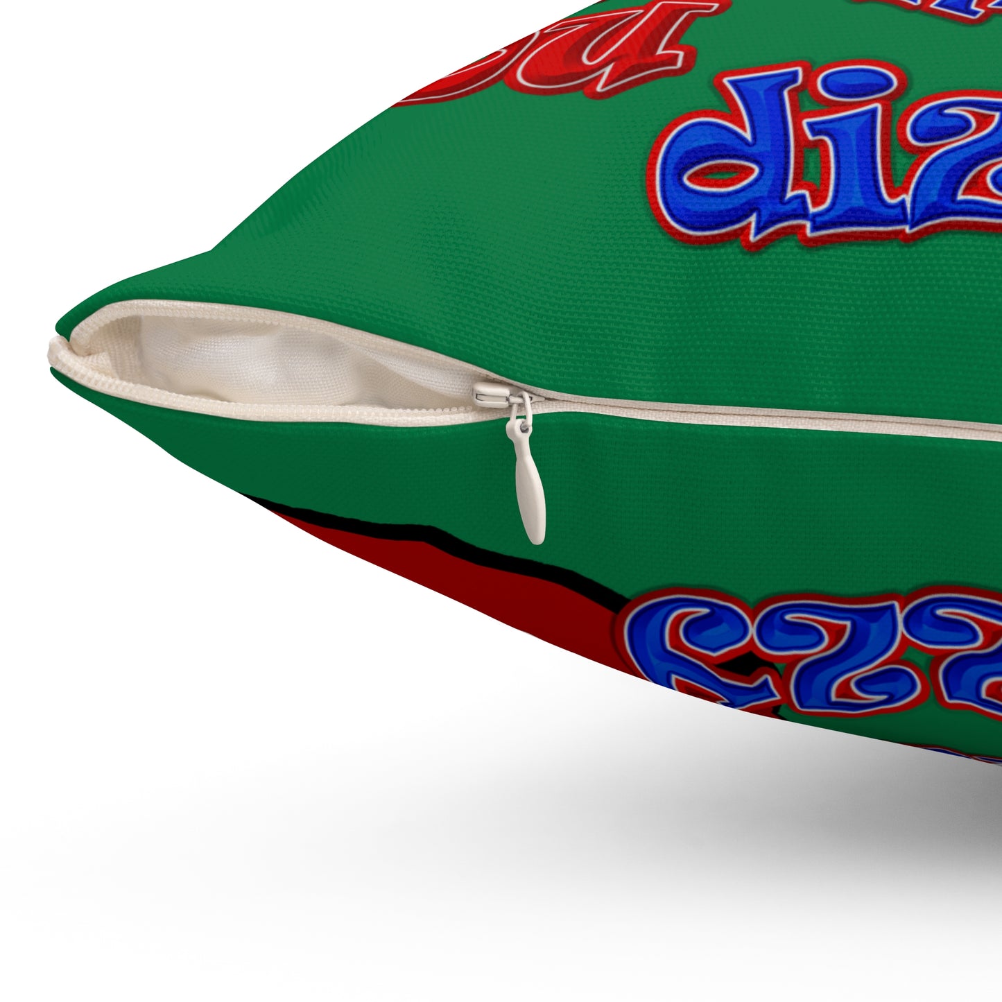 santa's shoes - Spun Polyester Square Pillow - (dark green)