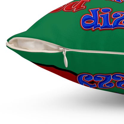 santa's shoes - Spun Polyester Square Pillow - (dark green)