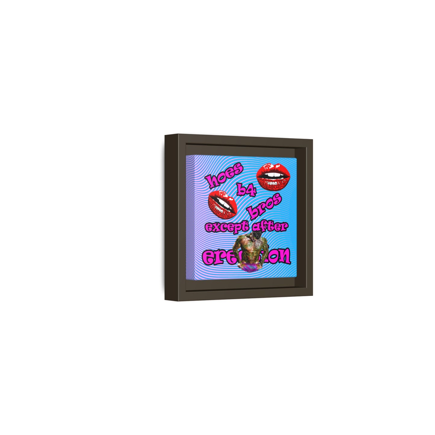 hoes b4 bros - framed canvas art (light blue-purple wave)