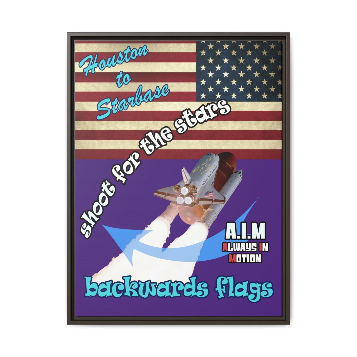 shoot for the stars - framed canvas art (purple)
