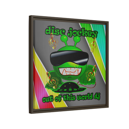 disc jockey - framed canvas art (rainbow split)