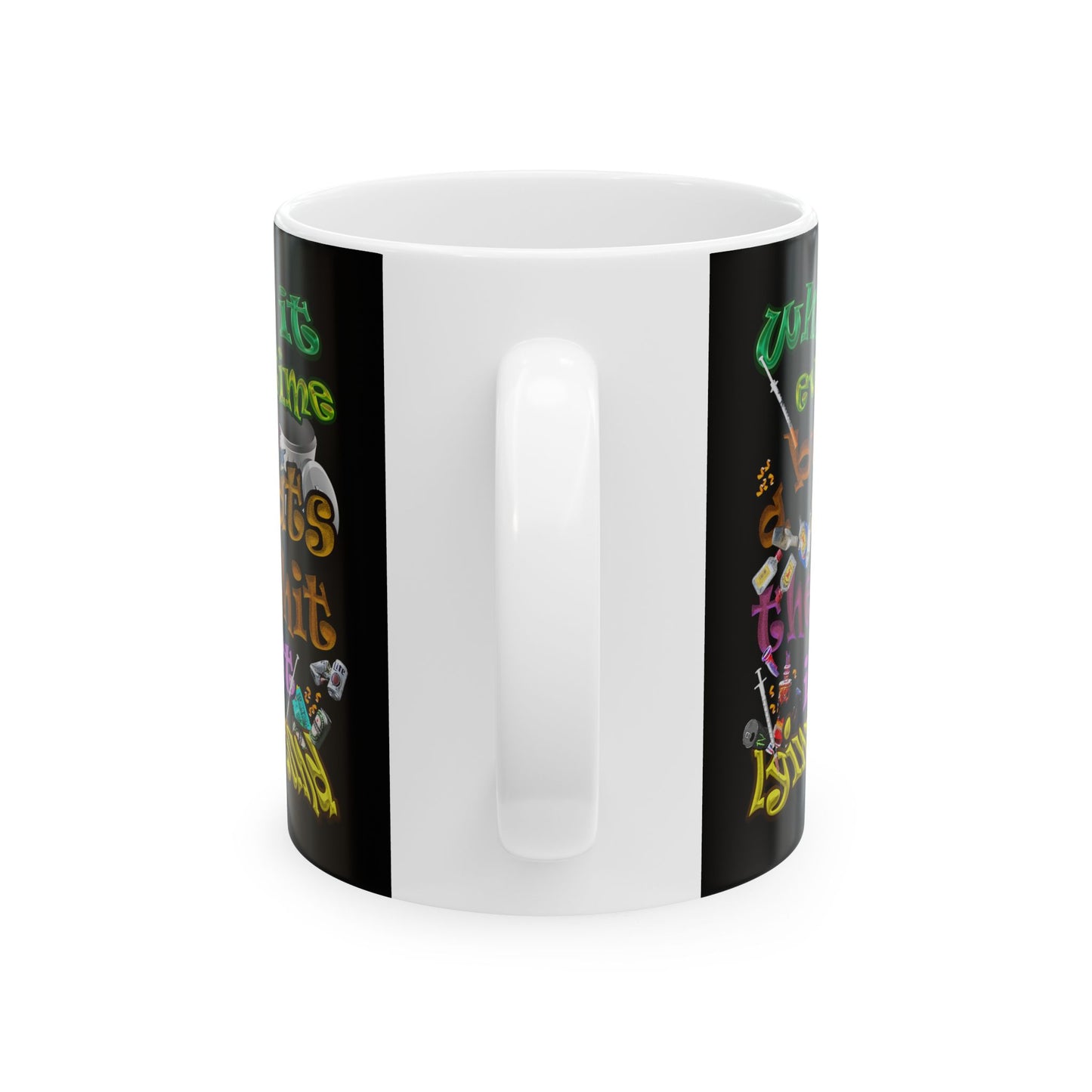 the bum's shit - White Mug (black)