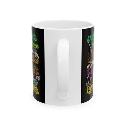 the bum's shit - White Mug (black)
