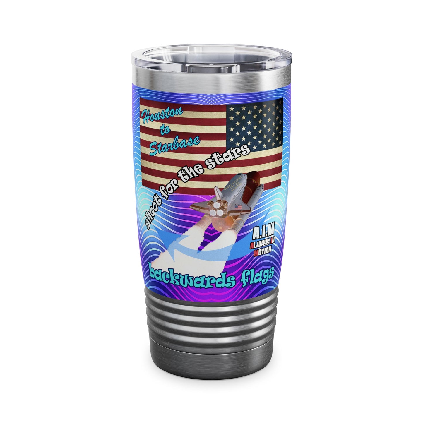 shoot for the stars - Ringneck Tumbler, 20oz (purple wave)