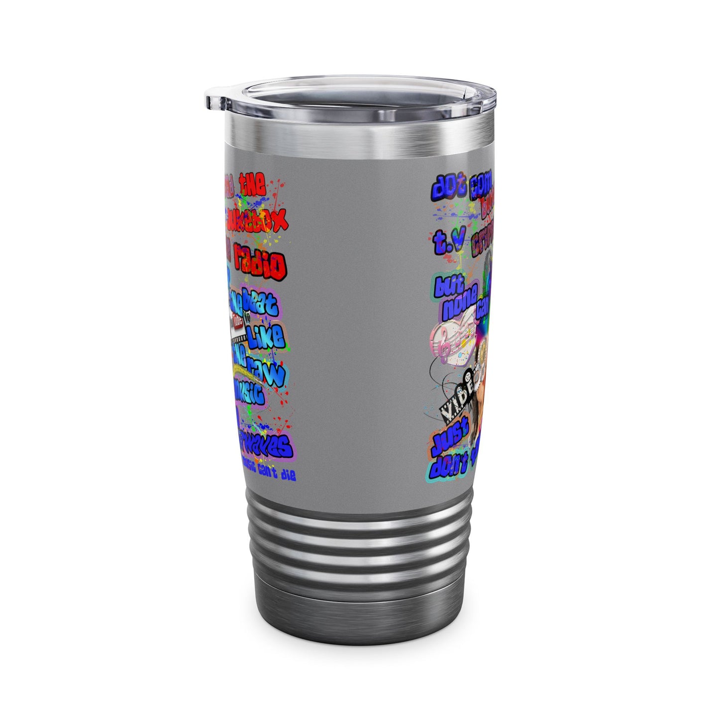 drop the beat - Ringneck Tumbler, 20oz (grey)