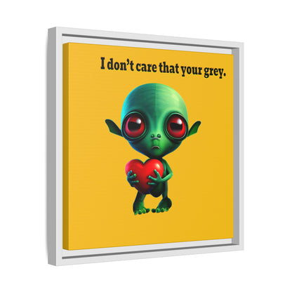 I don't care that your grey - framed canvas art (yellow)