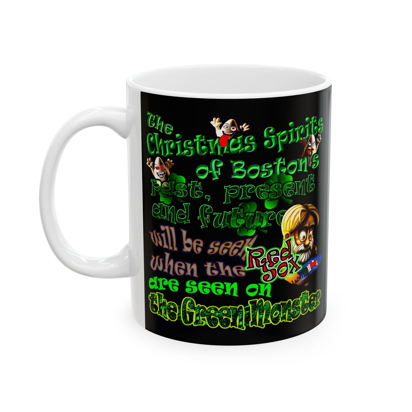 christmas spirits of boston - White Mug (black)
