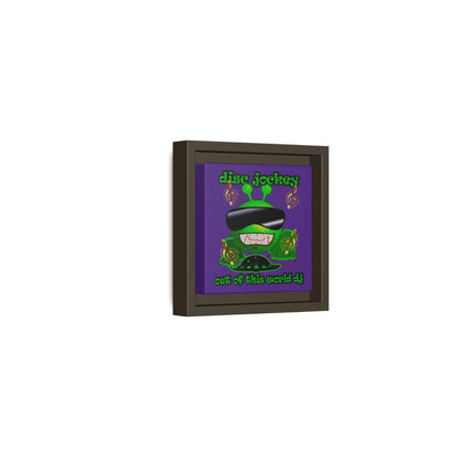 disc jockey - framed canvas art (purple)