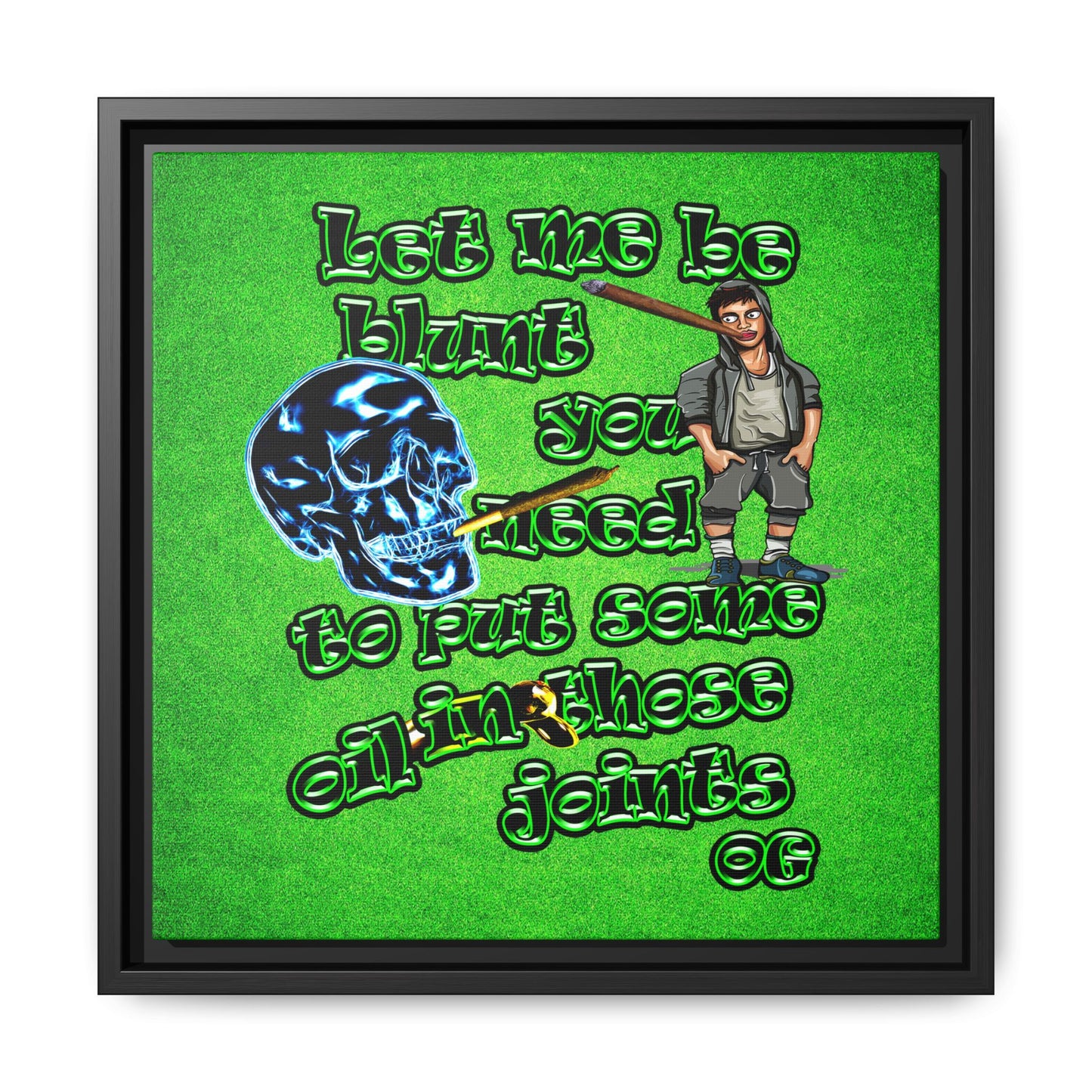 og - framed canvas art (green turf)