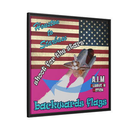 shoot for the stars - framed canvas art (pink)