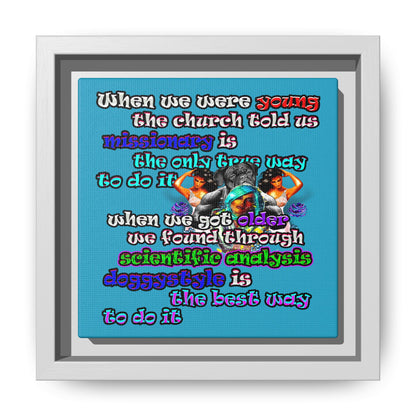 doggystyle - framed canvas art (turquoise)
