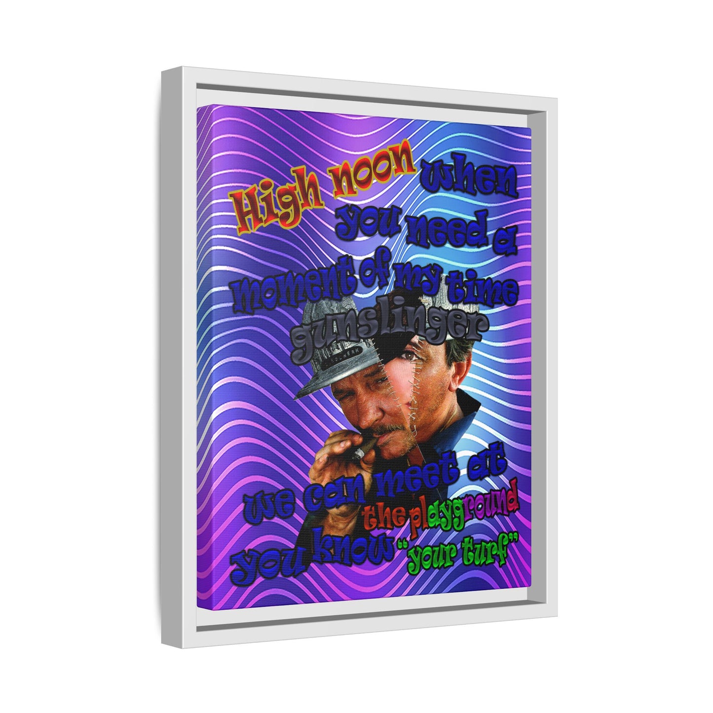 high noon - framed canvas art (purple wave)