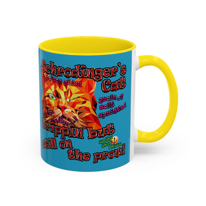 schrodinger's cat - Accent Mug (turquoise)