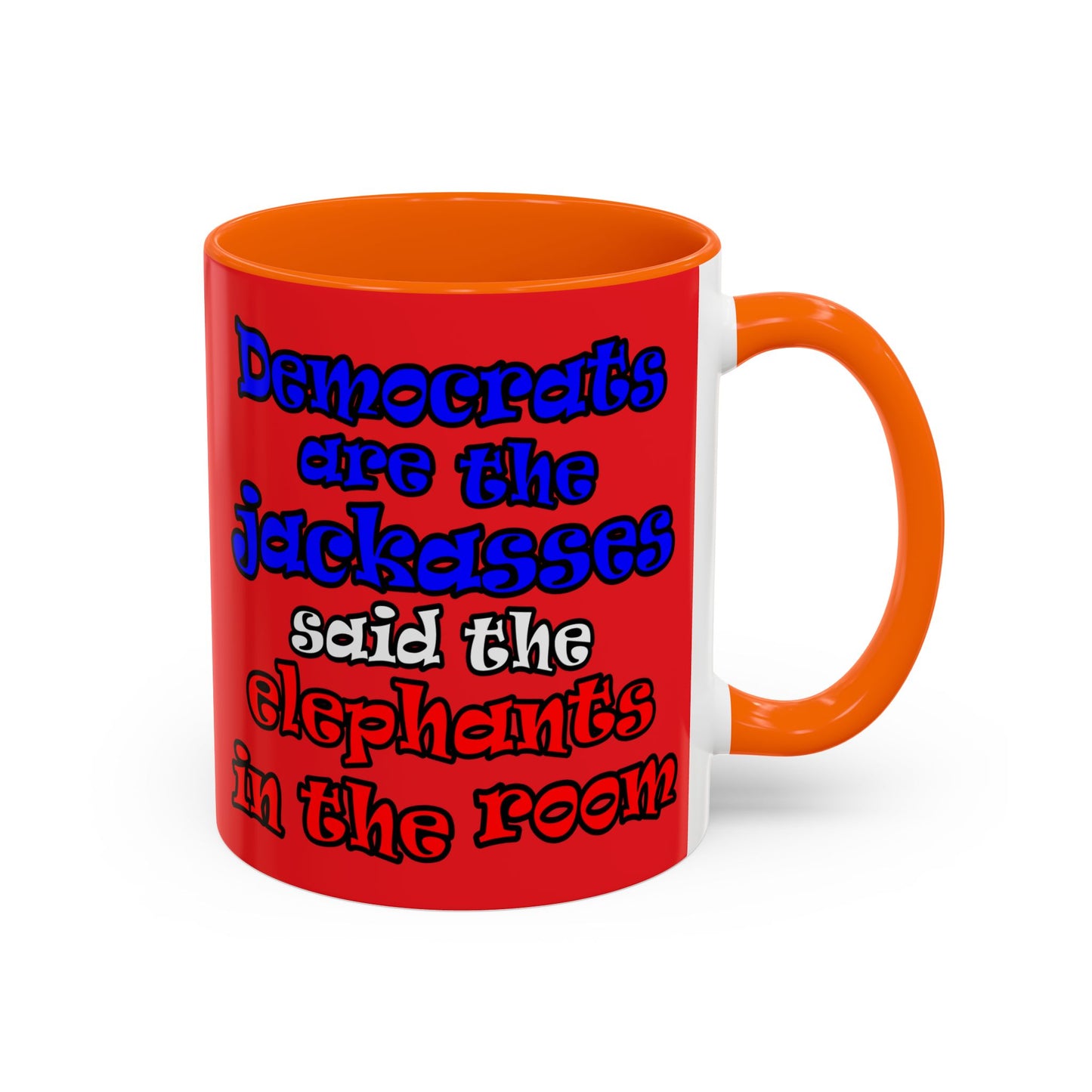 donkeys and elephants - Accent Mug (red)