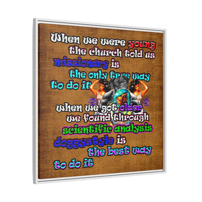 doggystyle - framed canvas art (brown papyrus)