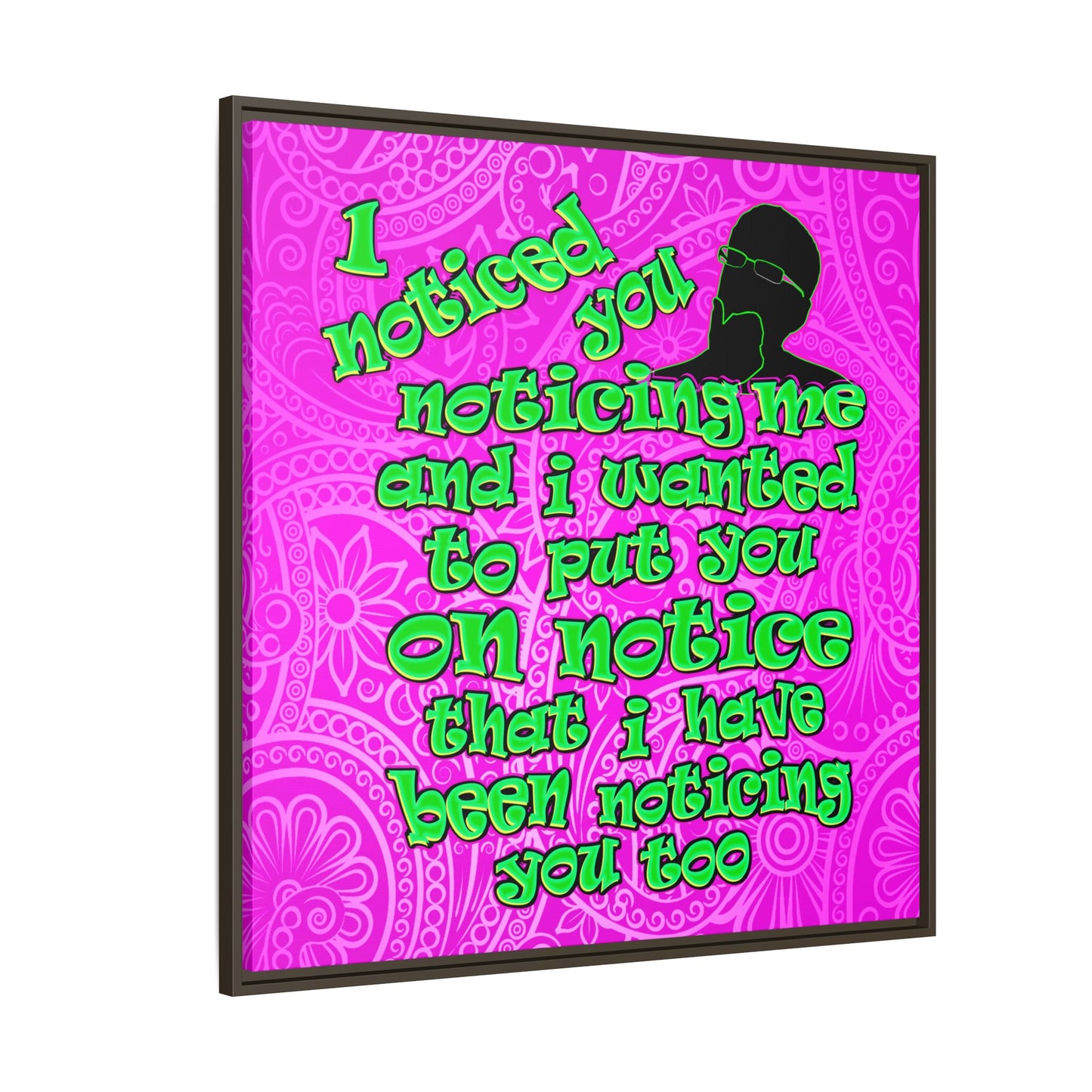 noticed you noticing - framed canvas art (pink swirl)