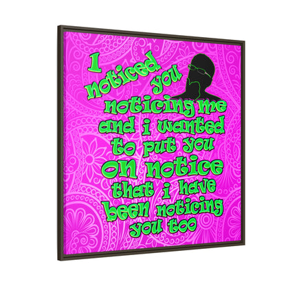 noticed you noticing - framed canvas art (pink swirl)