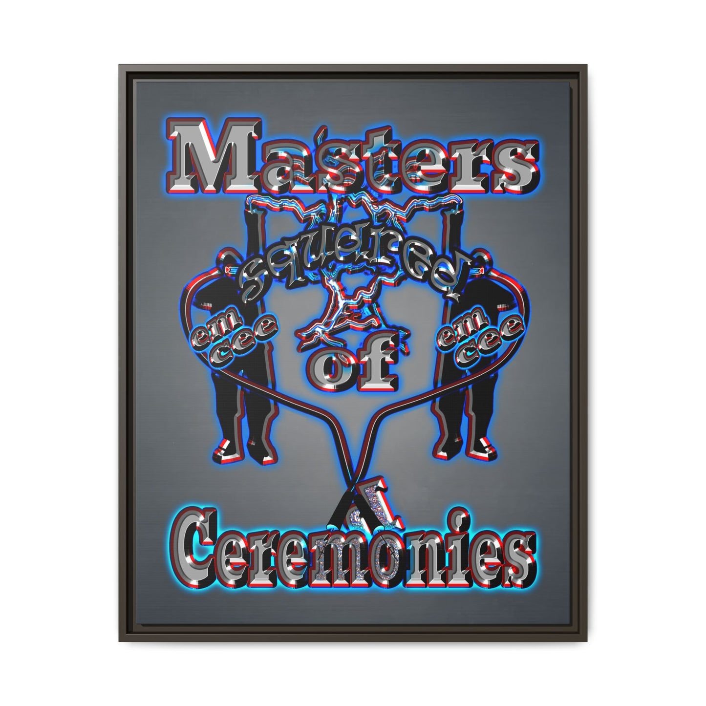 em cee squared - framed canvas art (grey-light grey)