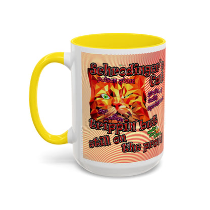 schrodinger's cat - Accent Mug (yellow-orange wave)